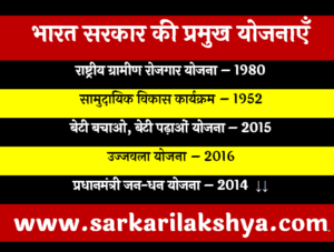 भारत सरकार की प्रमुख योजनाएँ