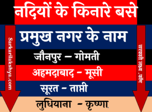 भारत की नदियों के किनारे बसे प्रमुख नगर