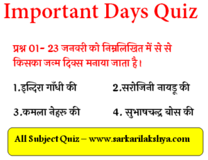 Important Days Quiz