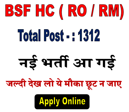 BSF Head Constable (RO / RM) Online Form 2022
