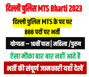 Delhi Police MTS Online Bharti 2023