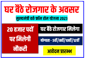 CM Work From Home Yojana 2023 घर बैठे रोजगार प्राप्त करें-sarkarilakshya