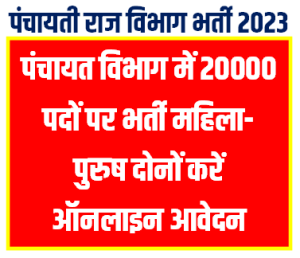 पंचायत विभाग में 20000 पदों पर निकली बंफर भर्ती