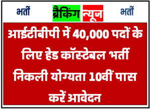 आईटीबीपी में 40000 पदों के लिए हेड कॉस्टेबल भर्ती निकली योग्यता 10वीं पास - ITBP Head Constable Vacancy 2023