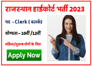 Rajasthan High Court Junior PA Bharti 2023 राजस्थान उच्च न्यायालय में कनिष्ठ निजी सहायक पद पर सीधी भर्ती
