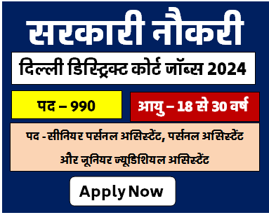 Delhi District Court Jobs Bharti 2024 दिल्ली डिस्ट्रिक्ट कोर्ट भर्ती 990 पदों पर निकली भर्ती