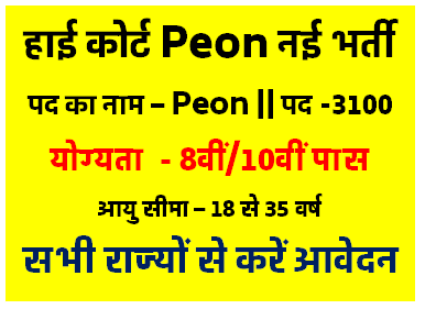 High Court Peon Bharti 2024 If you have passed 8th/12th then apply.