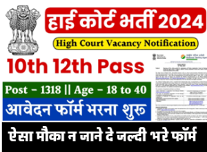 High Court Vacancy : हाई कोर्ट में 10वीं 12वीं पास के लिए निकली भर्ती आवेदन शुरू करें आवेदन