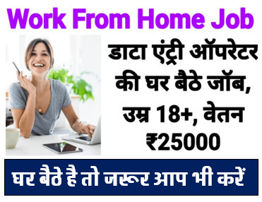 Work From Home Jobs निकली डाटा एंट्री ऑपरेटर की घर बैठे जॉब व वेतन