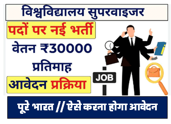 University Supervisor Recruitment 2024 | विश्वविद्यालय सुपरवाइजर पदों पर नई भर्ती आवेदन शुरू