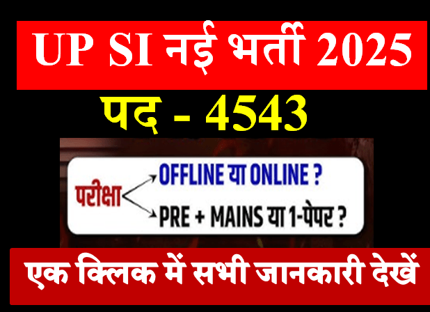 UP Police SI Vacancy 2025 Eligibility Age Limit Total Post